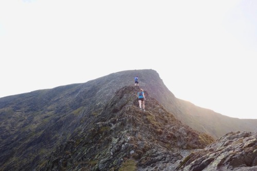 Fell running on the Sharp Edge of Blencartha at sunset in England’s Lake District.Photo: Meghan Hick