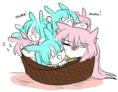   Saw this and immediately thought of your Bunny!Miku and Cat!Luka. What have you done to me!?  im scREAMINg 