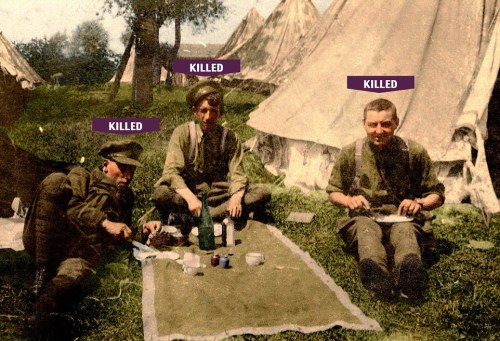 greatwar-1914:British soldiers on the eve of the Somme, and their fate during the battle.  Phot