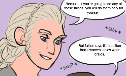 nemertea:  algrenion:  have a sappy comic about dwarf girlies that i didn’t even