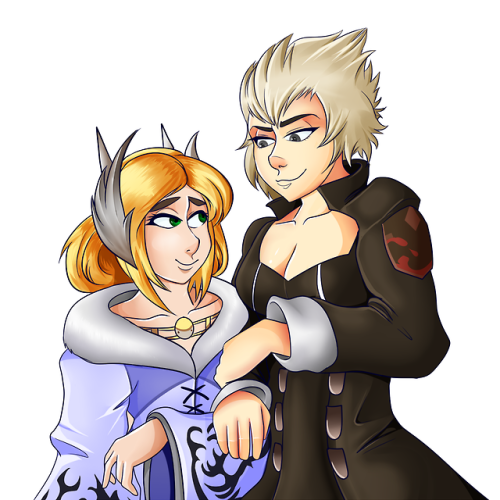 Commission of Merlwyb Bloefhiswyn and Kan E Senna for old friendCommission Info