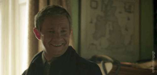 londoncallingsigh:Sherlock’s first time making John smile after his return