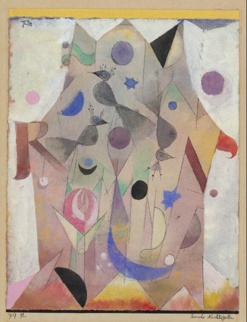 design-is-fine: Paul Klee, Persian Nightingales, 1917. Gouache and watercolor. This work m