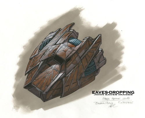 startrekstuff:Klingon shuttle designs for Broken Bow and Bounty, by John Eaves.[source]