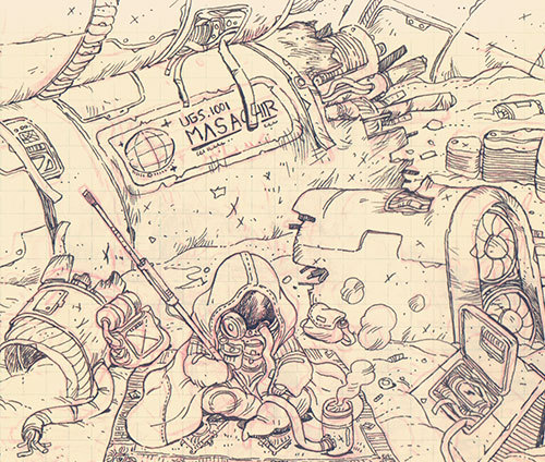 Same Space Stuffs Again.When I Have Freetime, I Can Only Draw Theses 2 Guys And Spaceships.