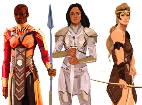 Okoye, Valkyrie, Antiope / Leaders of All-female Warriors(speed paint!!)