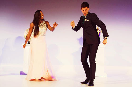 groundstrokes:   Serena Williams and Novak Djokovic | Wimbledon 2015 Champions’ Dinner, The Guildhall, London  