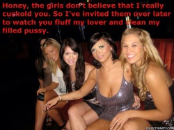 coocoocuckold:  The girls don’t believe