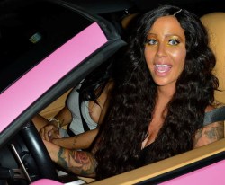 trepromotions:  What is wrong with this photo? Starring Amber Rose, her pink car &amp; friend 