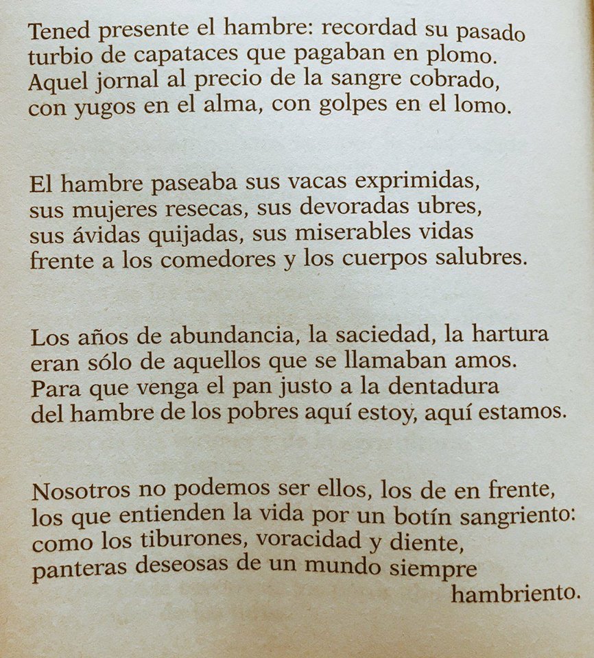   ApuntesDeClase @ApuntesDclase Extracto de &ldquo;El hambre&rdquo;, Miguel