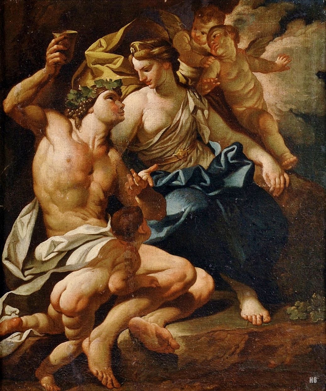 hadrian6:  Bacchus and Ariadne. 17th.century. Giulio Carpioni. Italian 1613-1678.