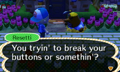 fuckyeah-animalcrossing:  flabbeycrossing:  shit sorry  i love how nintendo noticed we button mash through his whole speech 