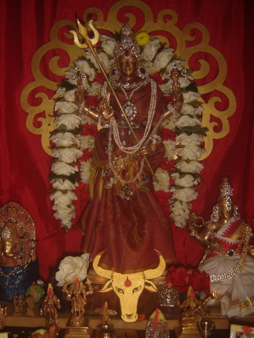 Last night of Navaratri, Vishnu as Vishnudurgai at my household shrine