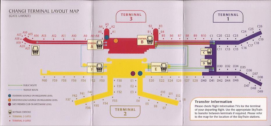 Singapore Changi Airport (SIN) terminal map (OAG produced)…