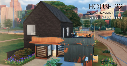 HOUSE 22 - Scandinavian House-Base Game-Lot: 20x15-Price: §36.585 -2 bedrooms - 1 bathroom-Furn