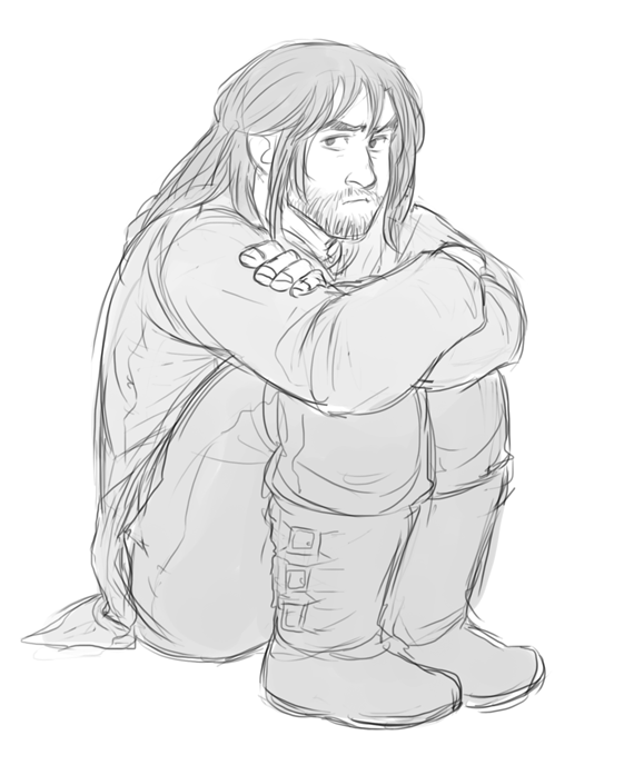 hvit-ravn:  quick sketch. grumpy kili :3