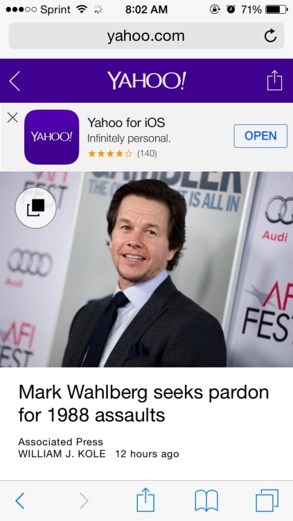 reverseracist:reverseracist:reverseracist:I’m screaming I hate Mark WahlbergHe wants a pardon for be