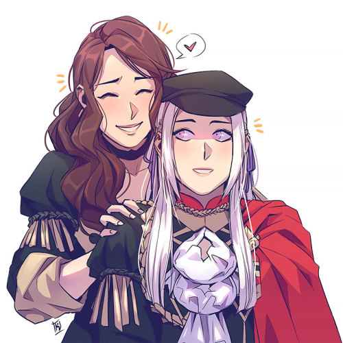  Dorothea finding that Edelgard is adorable with the hat on.