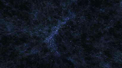 astronomyblog: The visualization shows galaxies, composed of gas, stars and dark