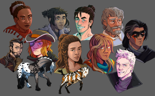 A Collage Of Yuletide Gifts I Made For Folks In The Moren Ezen ARPG Group! ^^ I Hadn't Drawn Portraits