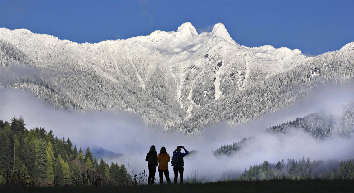 Snowy majesty (The Lions, a pair of twin granite domes, form part of the North Shore