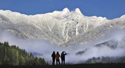 Snowy Majesty (The Lions, A Pair Of Twin Granite Domes, Form Part Of The North Shore