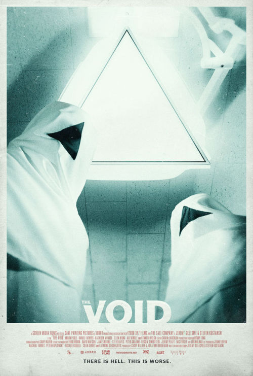 brokehorrorfan:  A trio of great The Void posters designed by Gravillis Inc were released to celebrate the film arriving on VOD via Screen Media Films. Watch the trailer here. The ‘80s-style horror film  is written and directed by Jeremy Gillespie and