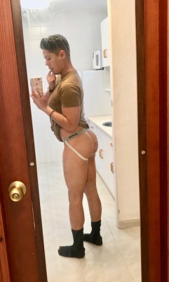 magicfound:First thot pic in my new barracks! Sorry for the dirty mirror. CHECK OUT THE #1 ONLINE JOCKSTRAP STORE  THE JOCKSTRAP SHOP