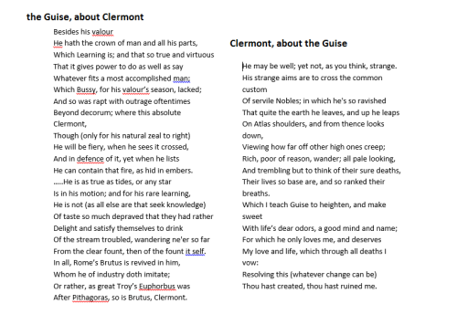 lessthansix:how the Guise and Clermont describe each other to other people(not including shorter dia