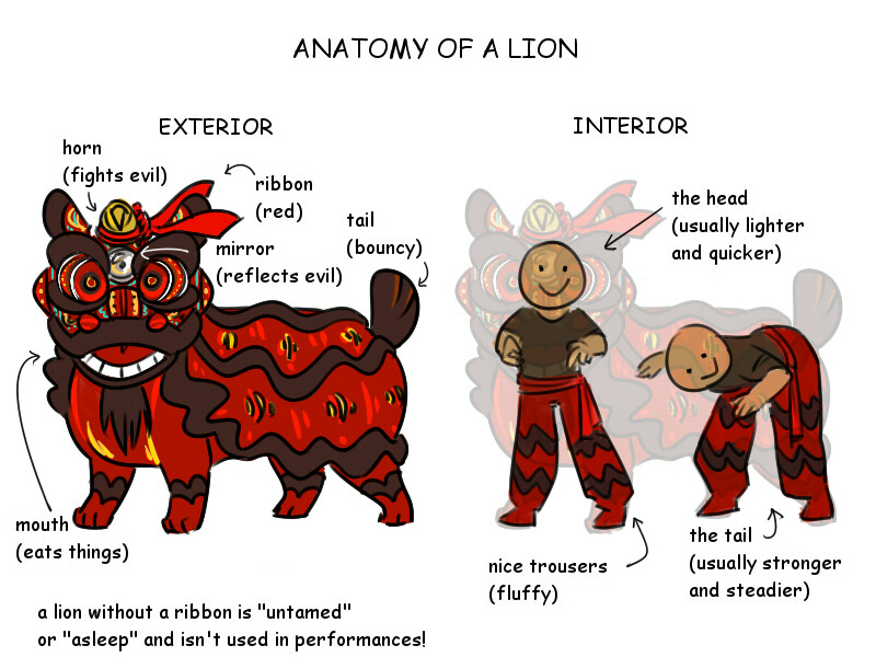 irenydraws:   so quite a lot of people expressed interest in a guide to lion dance!