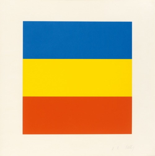 Ellsworth Kelly (American, 1923-2015), Blue Yellow Red, 1970-73. Screenprint on cardboard. 66 x 64.8