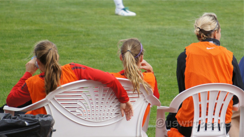 about as relaxed as any bench can get… (Algarve 2013 USWNT vs Iceland, 2nd half)