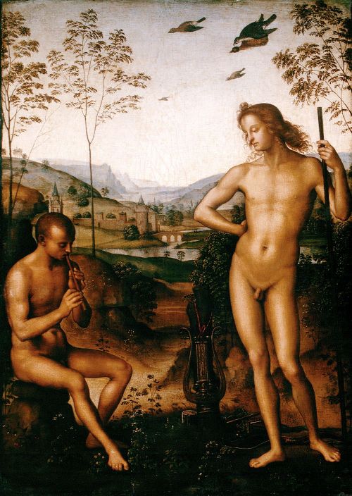 pietro-perugino: Apollo and Marsyas, 1495, Pietro PeruginoMedium: oil,canvas
