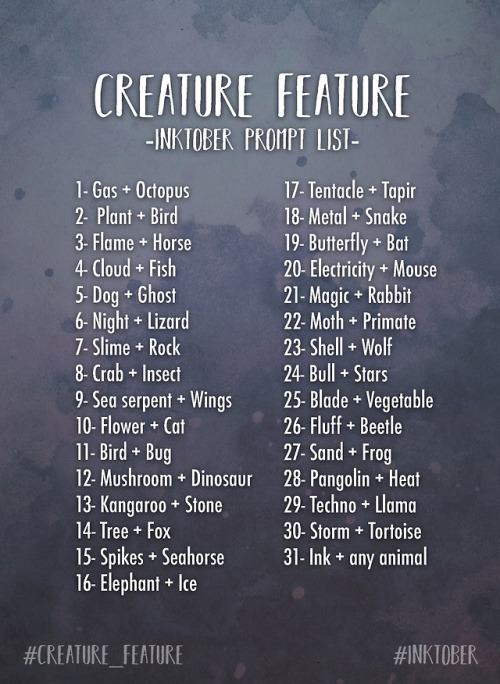 I’m not taking part in #Inktober this year but here’s a little #Creature_Feature prompt 