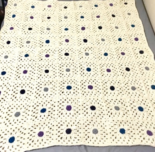 Just finished a polka dot wedding gift!