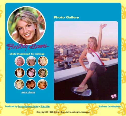 90s-2000sgirl:Britney Spears official Website from 1999 and 2000’s