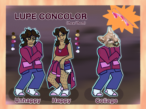 Finally got around to finish my Smile For Me self-insert oc, Lupe Concolor! They’re just an average 