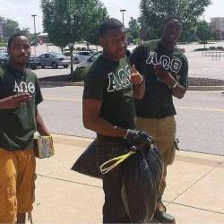 metrobussy:  awwww-cute:  Let’s not forget what the media isn’t showing you. Young black men cleaning up after the Ferguson protests  they’re brothers of Alpha Omega Theta and doing their brotherhood right 