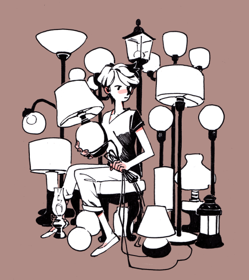 viivus:inktober day 3, I picked lamps because someone tagged my inktober day 1 post as ‘ikeacore,’ a