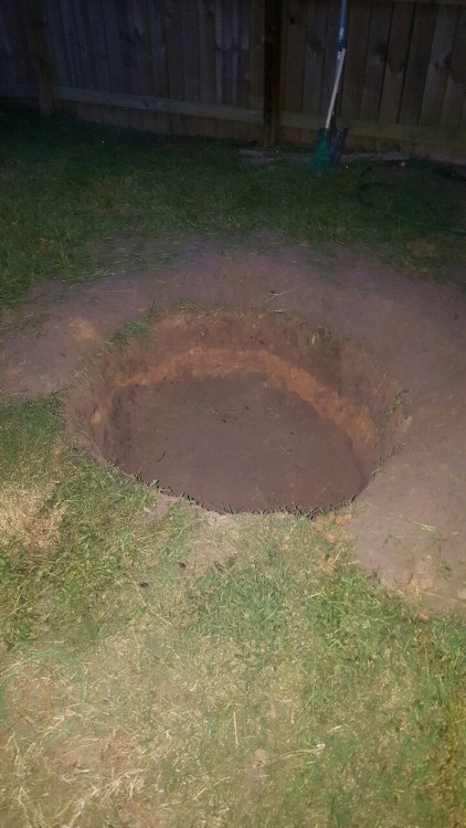 Digging a hole for momma. This fire pit is one step closer. I&rsquo;m getting so excited