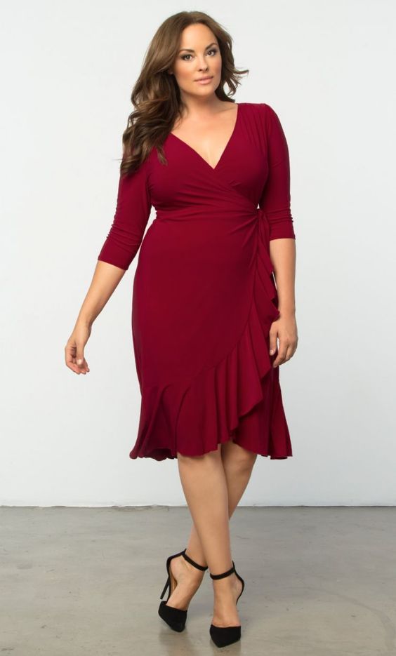 beautiful-real-women:  Whimsy Wrap Dress Red - Plus Size  Dress - Curvalicious Clothes