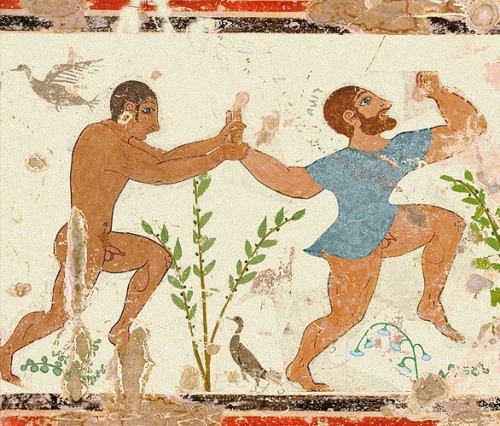 designedfordesire:  Etruscan tomb painting, c. ?5th century BCEthouartadeadthing