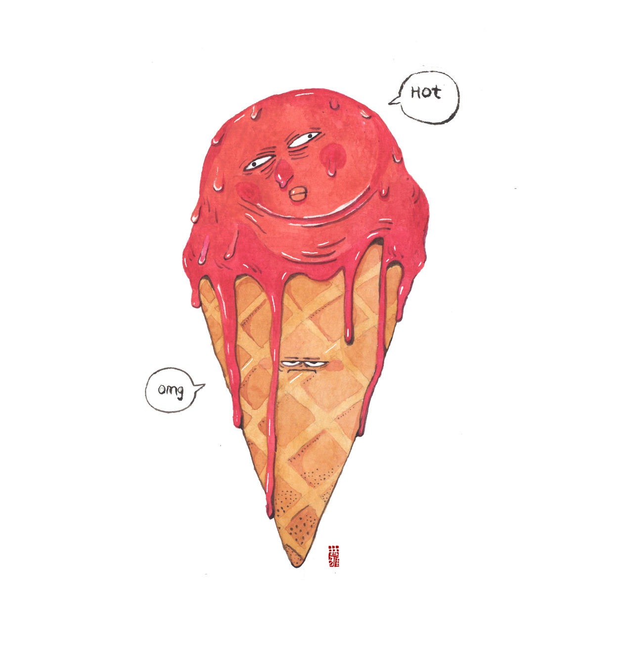 A melting ice cream