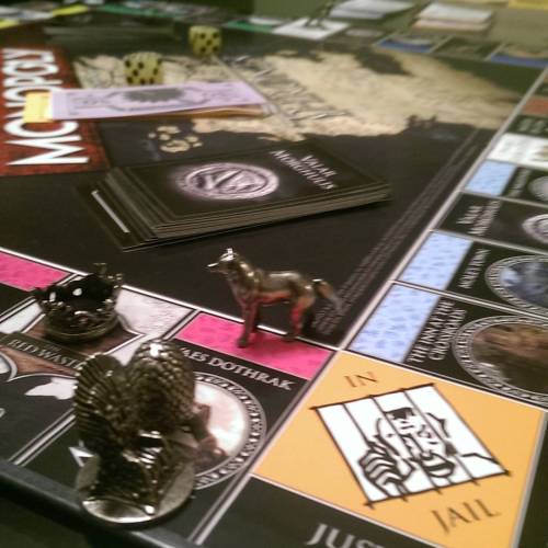 Just another Friday night with Game of Thrones Monopoly!….also drinking#geek #nerd #geeklife 
