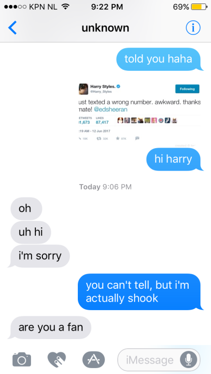 requested: nopeharry texts a wrong number, but not just a random number, it’s the number of a fan.an