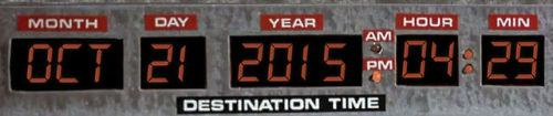 Today’s date, October 21st, next year (2015) is the date that Marty Mcfly traveled into the future in Back to the Future II.