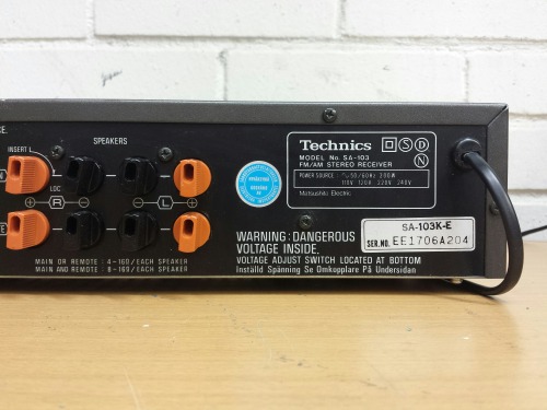 Technics SA-103 AM/FM Stereo Receiver, 1981