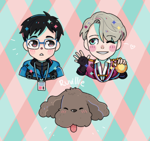 ruvillie: yoi stickers! I’ll hopefully be selling them at Polcon this year, fingers crossed&nb