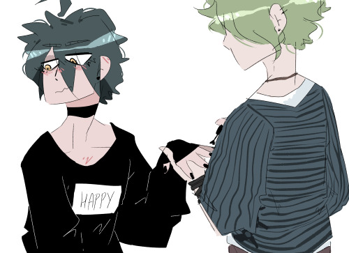 tfw ur boyfriend forces you to embrace your inner emoalso i hc that kokichi likes doing makeup :v