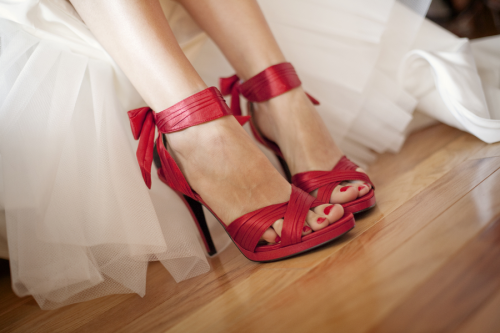 (via Modern Red Rooftop Wedding Heels)
